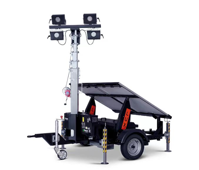 Trailer Mounted Construction Portable Solar Mobile Light Tower