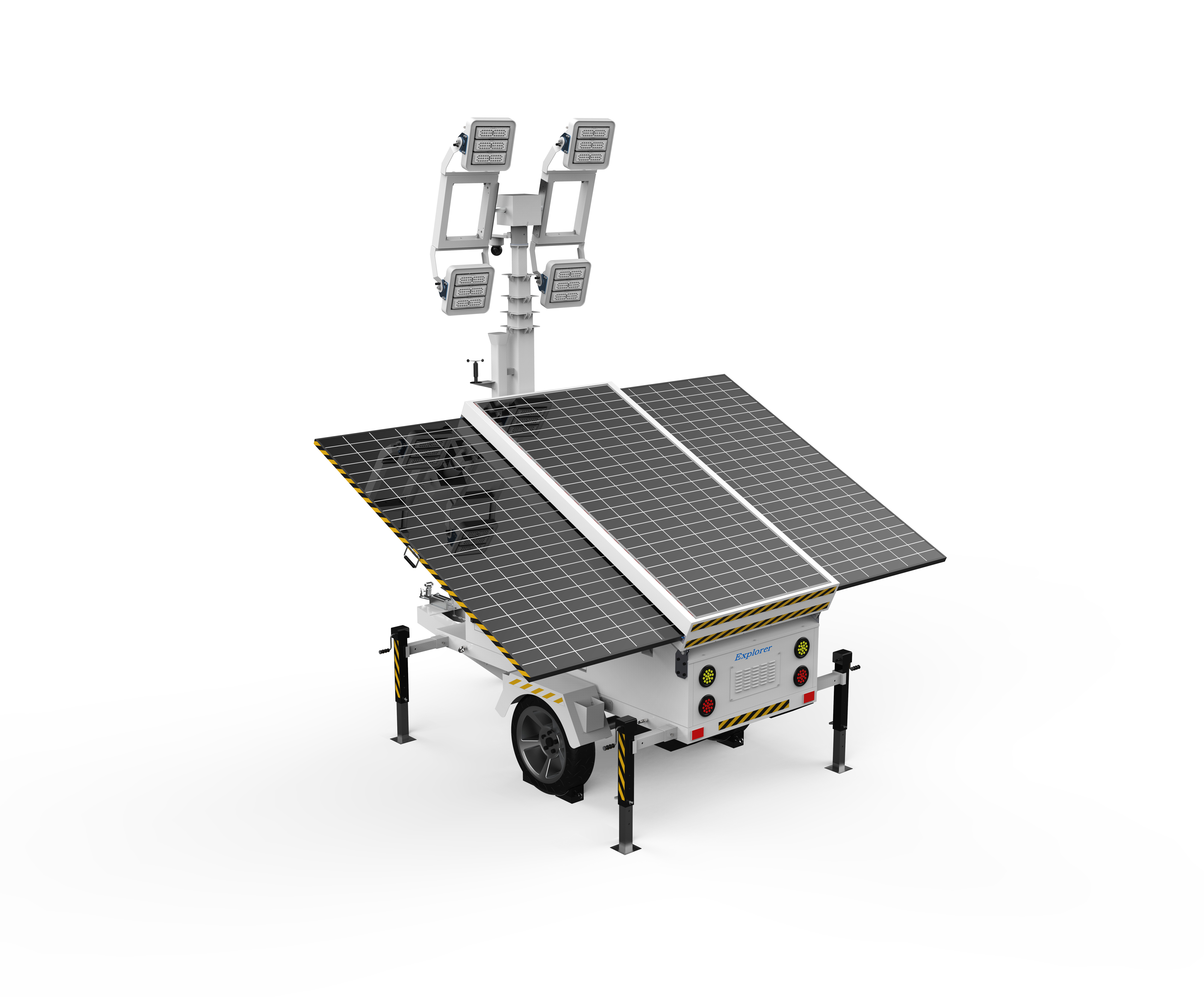 SM01 Trailer Mounted Construction Portable Solar Mobile Light Tower
